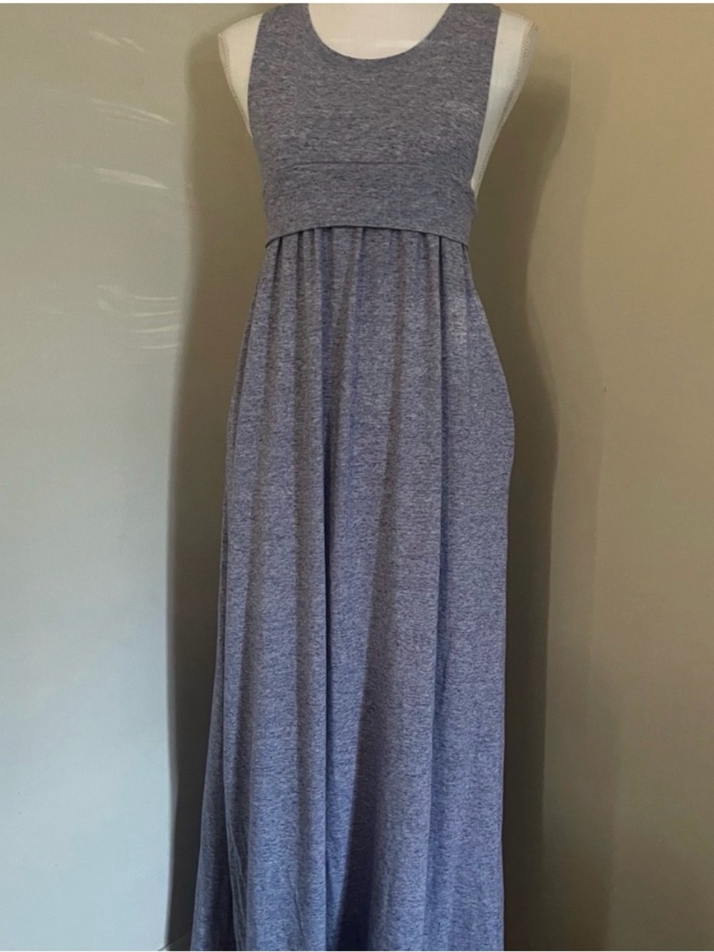 Victoria's Secret Sleeveless Heather Gray Maxi Dress with Cut Outs